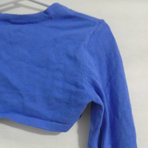 CHILDREN'S PLACE | small 5-6 | Blue Cardigan Shawl | Bow Design on Sleeves - Picture 9 of 12